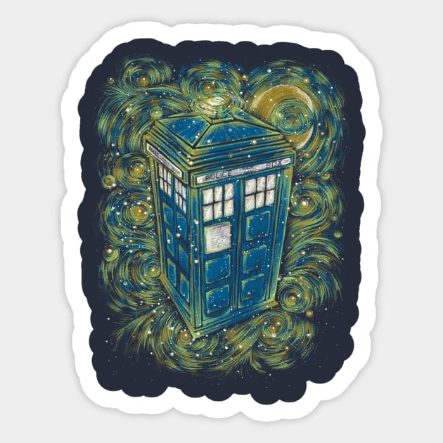 The Doctor in the starry night Sticker by princesslestat